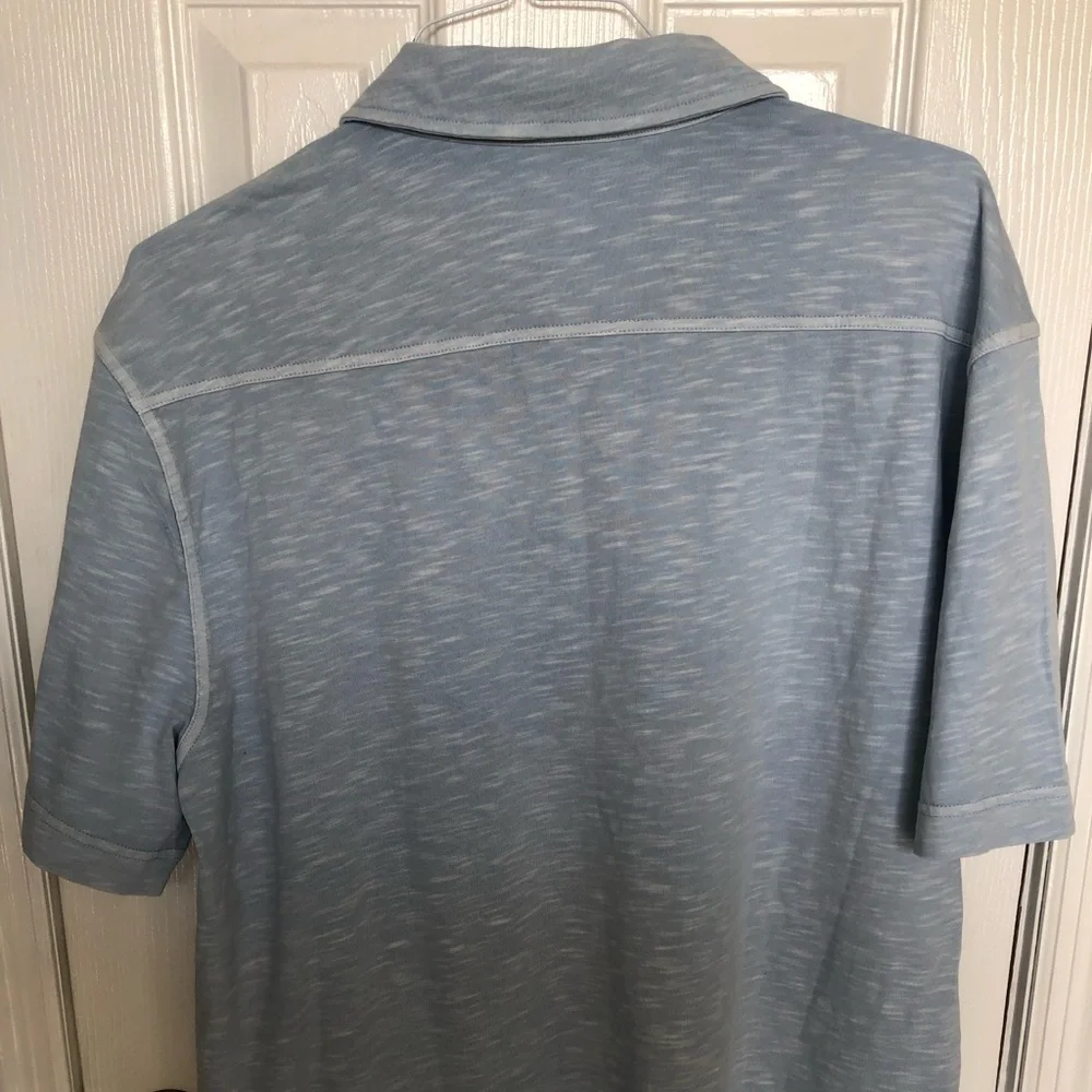 Banana Republic Light Blue Heather Polo with Chest Pocket